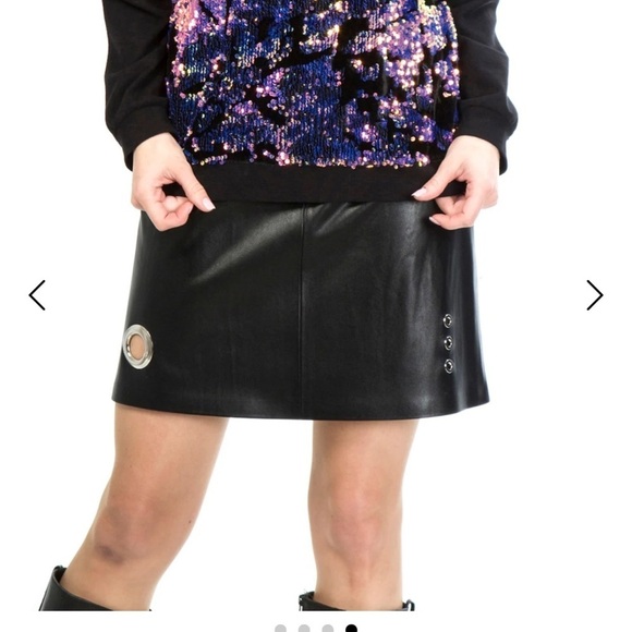 Lalipop Design Black Vegan Leather Skirt - Picture 1 of 6